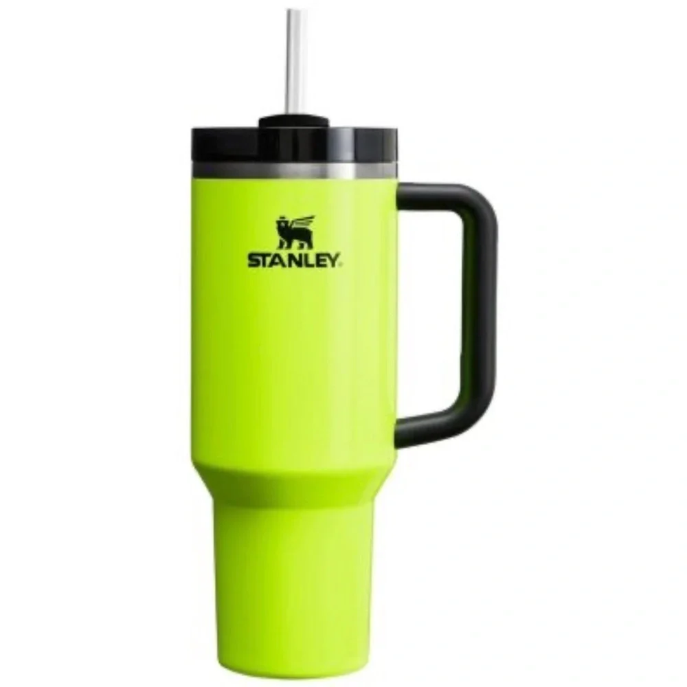 Stanley Quencher H2.0 FlowState 40 oz Tumbler in Neon Yellow Neon Collection - Picture 2 of 6